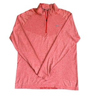 Nike Running Dri-Fit Salmon Lightweight Quarter Zip Performance Top Size: Xlarge